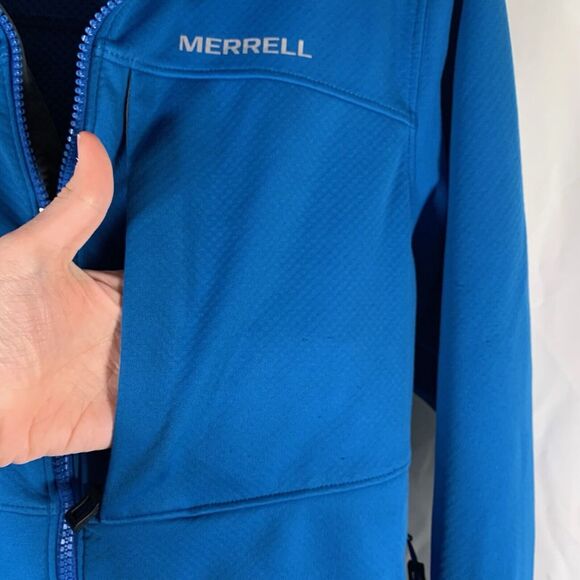 Merrell Jacket Men’s Small Blue Full Zip Long Sleeve Running Collared - Picture 9 of 11